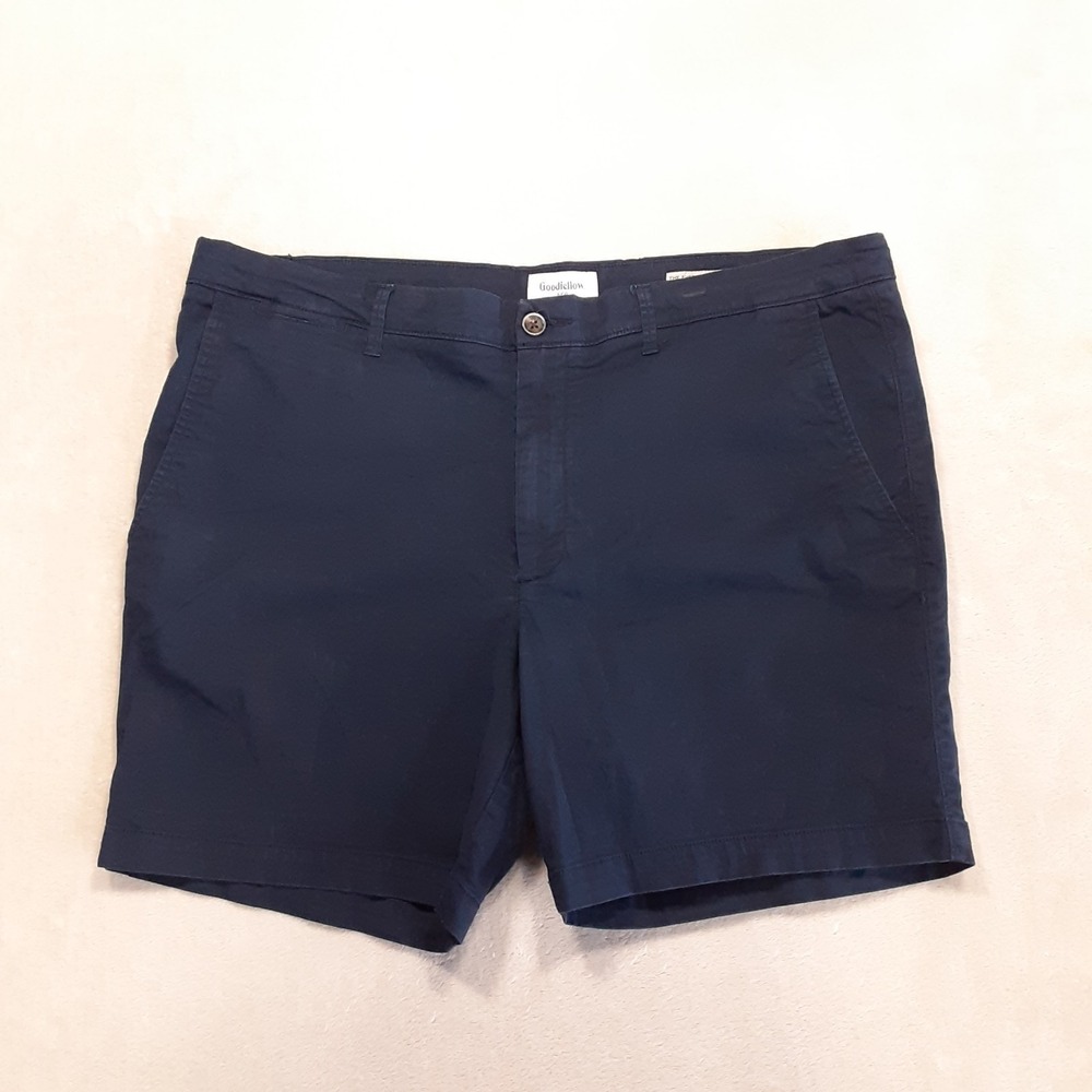 Goodfellow Mens Every Wear Short Sz.38 Navy 7" Inseam Cotton Spandex Chino
